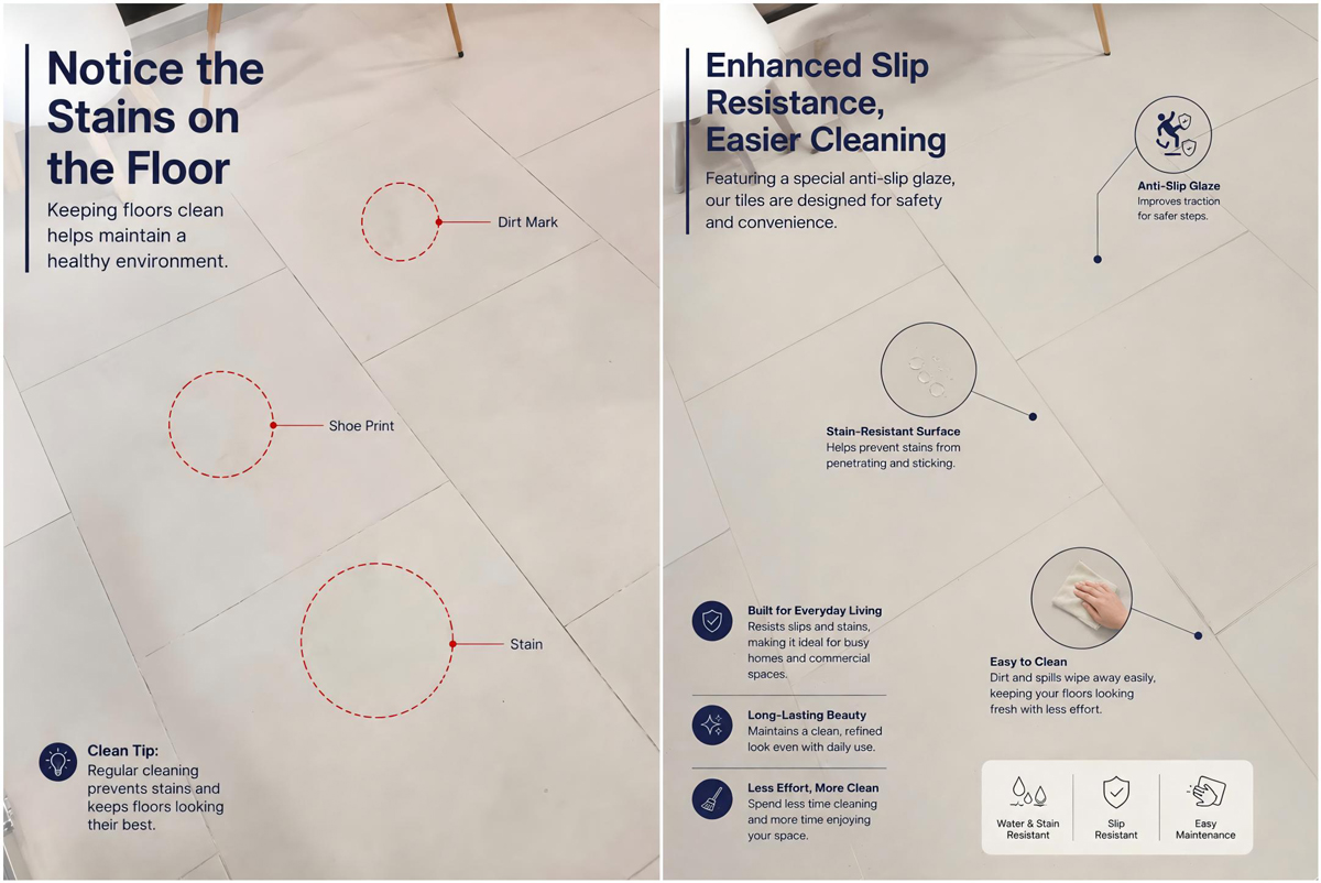 JBN Ceramics Unveils Revolutionary P4/R11 Non-Slip Tiles: The Perfect Blend of Smooth Touch and Safety